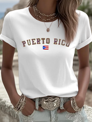 Women's Puerto Rico Iron On Short Sleeve T-Shirt
