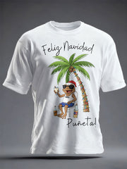 Unisex Christmas Puerto Rico Printed  T-shirt