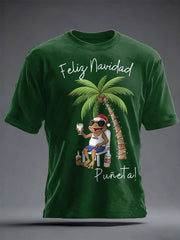 Unisex Christmas Puerto Rico Printed  T-shirt