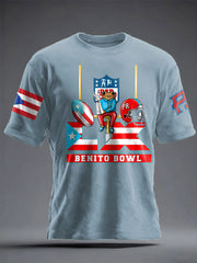 Unisex Bunny Football Music Lover Printed T-shirt