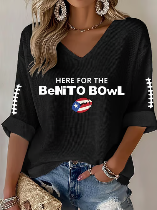 Women's Rugby Print Waffle T-Shirt