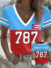 Women's Bunny Football Music Lover Printed T-shirt