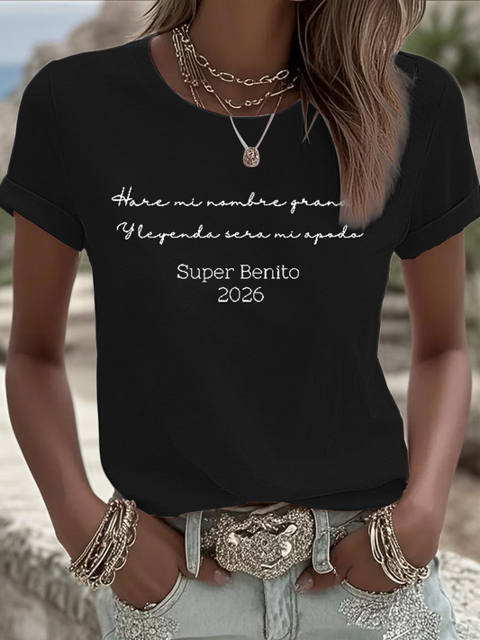 Women's Super benito Iron On Short Sleeve T-Shirt