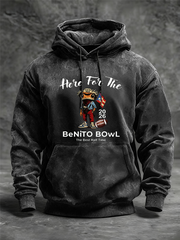 Men's Here For The Benito Bowl Oversized Drop-Shoulder Hoodie with Pockets
