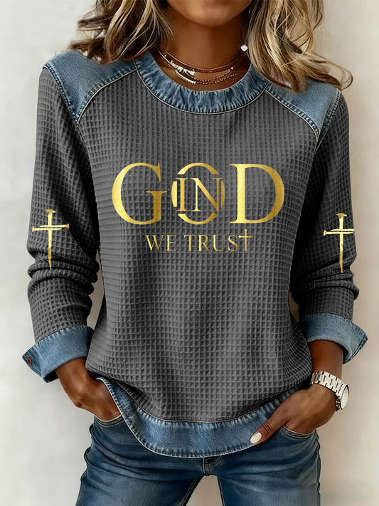 Women's In God We Trust Print Top