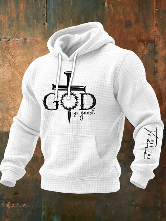 Men's God Is Good All The Time Casual Printed  Hoodie
