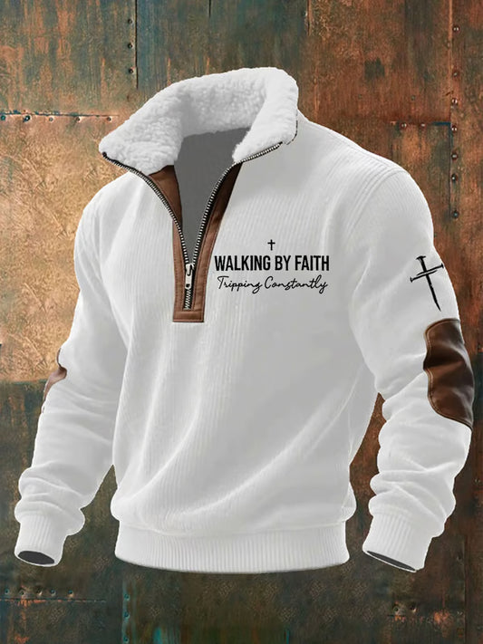 Men's Walking by Faith Tripping Constantly Zip-up Hoodie