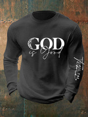 Men's God Is Good All The Time Waffle Long Sleeve T-Shirt