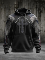 Men's Faith Cross Print Casual Hoodie