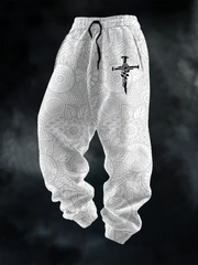 Men's Cross Print Casual Pants