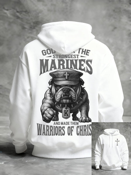 Men's God Took The Strongest Marines And Made Them Warriors Of Christ Printed Casual Hoodie