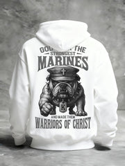 Men's God Took The Strongest Marines And Made Them Warriors Of Christ Printed Casual Hoodie