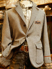 Men's Faith Houndstooth Print Casual Jacket