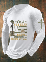 Men's Veteran Faith Print  long sleeve T-shirt