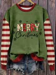 Women's Merry Christmas Print Casual Sweatshirt