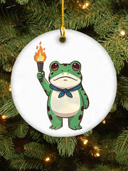 Christmas Resist Frog Pendant