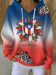 Women's Puerto Rico Art Printed Hoodie