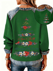 Women's Christmas Cross Print Casual Top