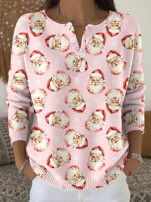 Women's Christmas Print Knit Top