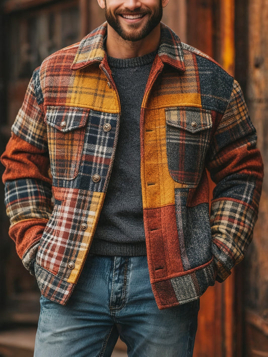 Men's Casual Checkered Jacket