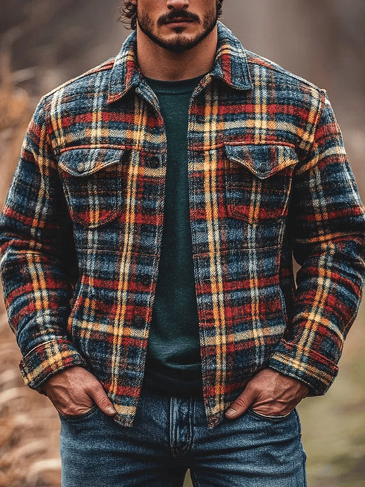 Men's Casual Checkered Jacket