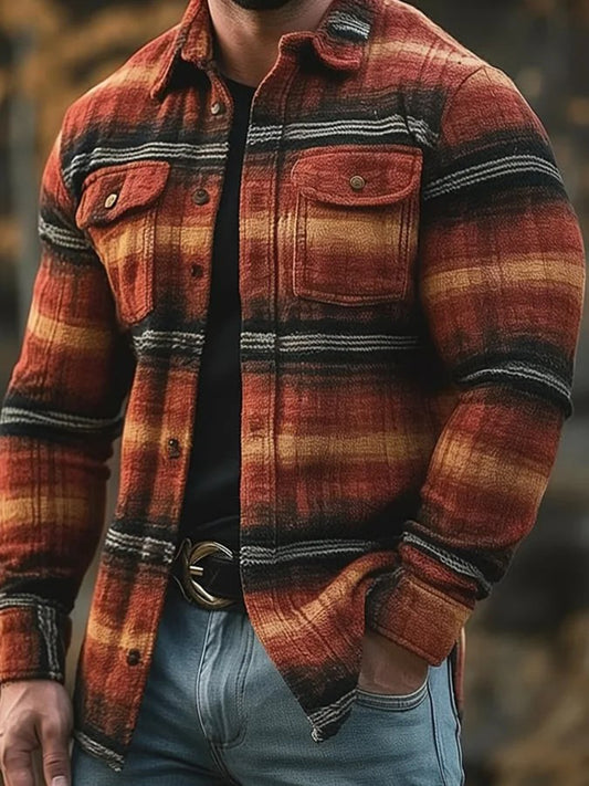 Men's Casual Checkered Jacket
