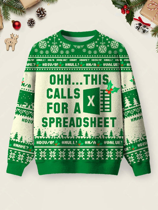 Women's Ohh...This Calls for a Spreadsheet Ugly Christmas Sweater