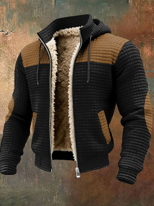 Men's Retro Textured Warm Multi-pocket Outdoor Jacket