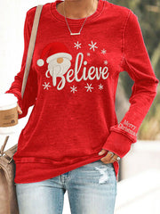 Women's Christmas Believe Casual Sweatshirt
