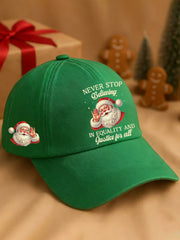 Unisex Christmas Never Stop Believing In Justice For All Santa Print Hat