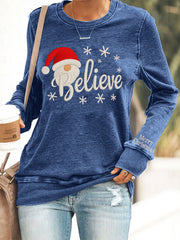 Women's Christmas Believe Casual Sweatshirt