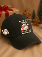 Unisex Christmas Never Stop Believing In Justice For All Santa Print Hat