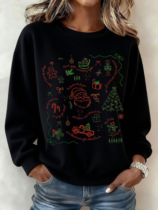 Women's Funny FDT 8647 Christmas Printed Sweatshirt
