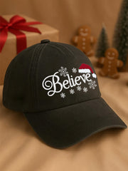 Unisex Christmas Believe Print Hat