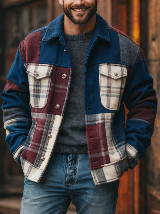 Men's Casual Checkered Jacket