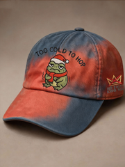 Unisex Too Cold To Hop Portland Frog Christmas Art Print Hat