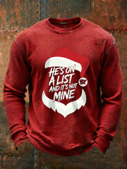 Men's Santa Claus FDT Waffle Print Casual T-Shirt