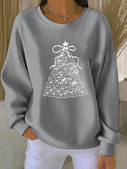 Women's Christmas Tree FDT Print Casual Sweatshirt