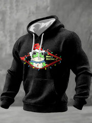Men's Merry Resistmas Resist Frog Checkered Cotton Hoodie