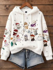 Women's Christmas Swiftmas Music Lover Printed Flannel Hoodie