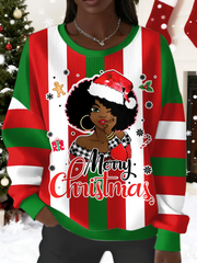 Women's Christmas Red Print Sweatshirt