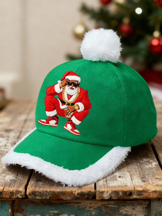 Unisex African-American Santa Claus print Hat