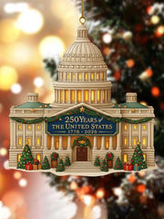 American 250th Anniversary Christmas Tree Print Acrylic Decoration