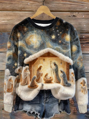 Women's Nativity Flannel Hoodie