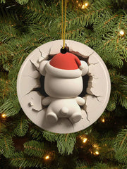 Merry Christmas 3D Art Printed Acrylic Decorative Ornament