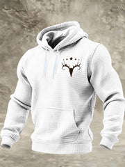 Men's Vintage Western Printed Checkered Cotton Hoodie