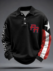 Men's Puerto Rico Flag Printed Casual Tops