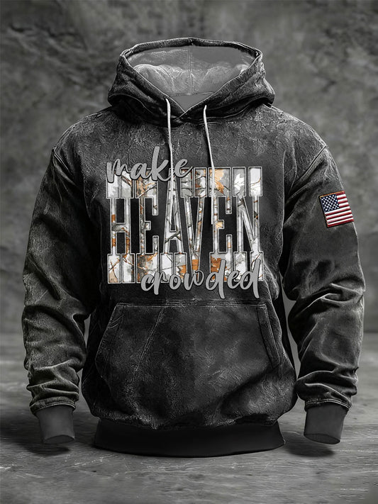 Men's Make Heaven Crowded Oversized Drop-Shoulder Hoodie with Pockets