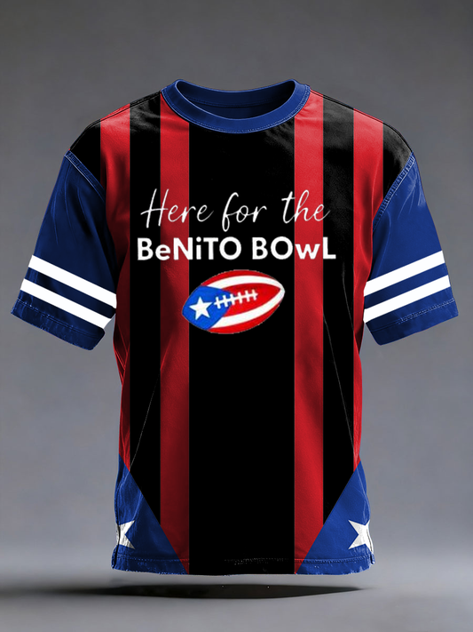 Men's Bad Bunny Here For The Benito Bowl short sleeves t-shirt