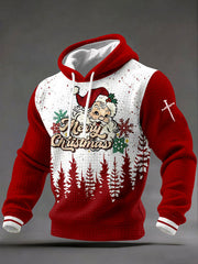 Men's Christmas Cross Print Casual Hoodie